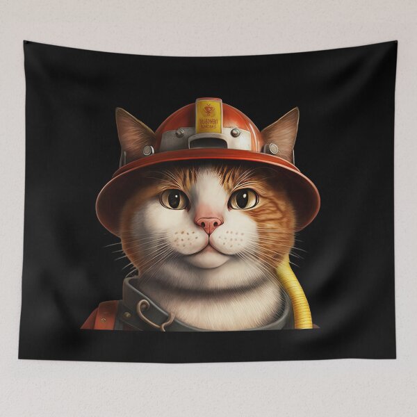 Item preview, Fireman cat outfit designed and sold by AnimalArtPhotos.