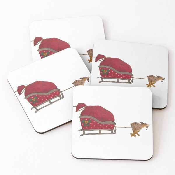 Item preview, Australian Shepherd pulling Santa's Sleigh designed and sold by EmilyHopeDesign.