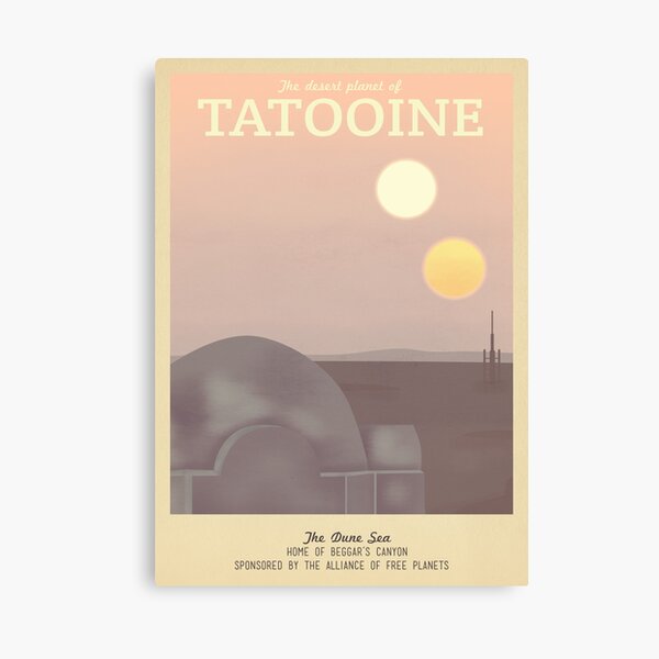 Affiche de voyage rétro Tatooine Impression sur toile