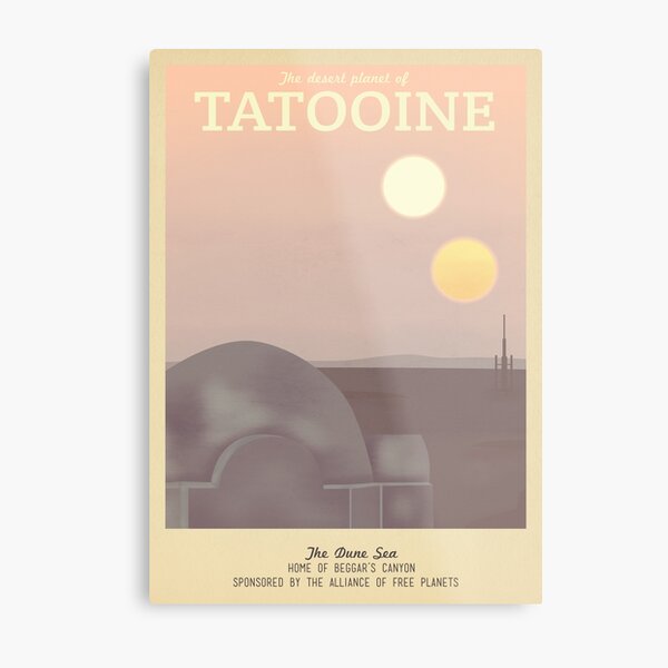 Affiche de voyage rétro Tatooine Impression métallique