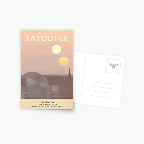 Tatooine Retro Travel Poster Postcard