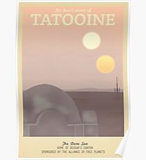 Tatooine Retro Travel Poster Poster