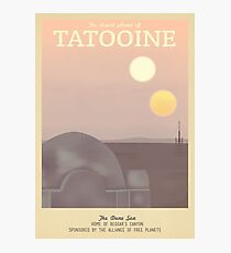 Tatooine Retro Travel Poster Photographic Print