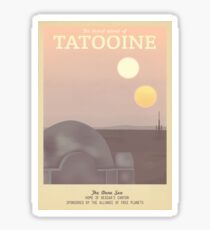 Tatooine Retro Travel Poster Sticker