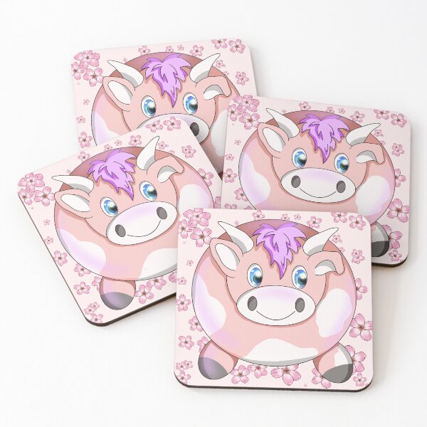 Item preview, happy pink cow designed and sold by BeingNow.