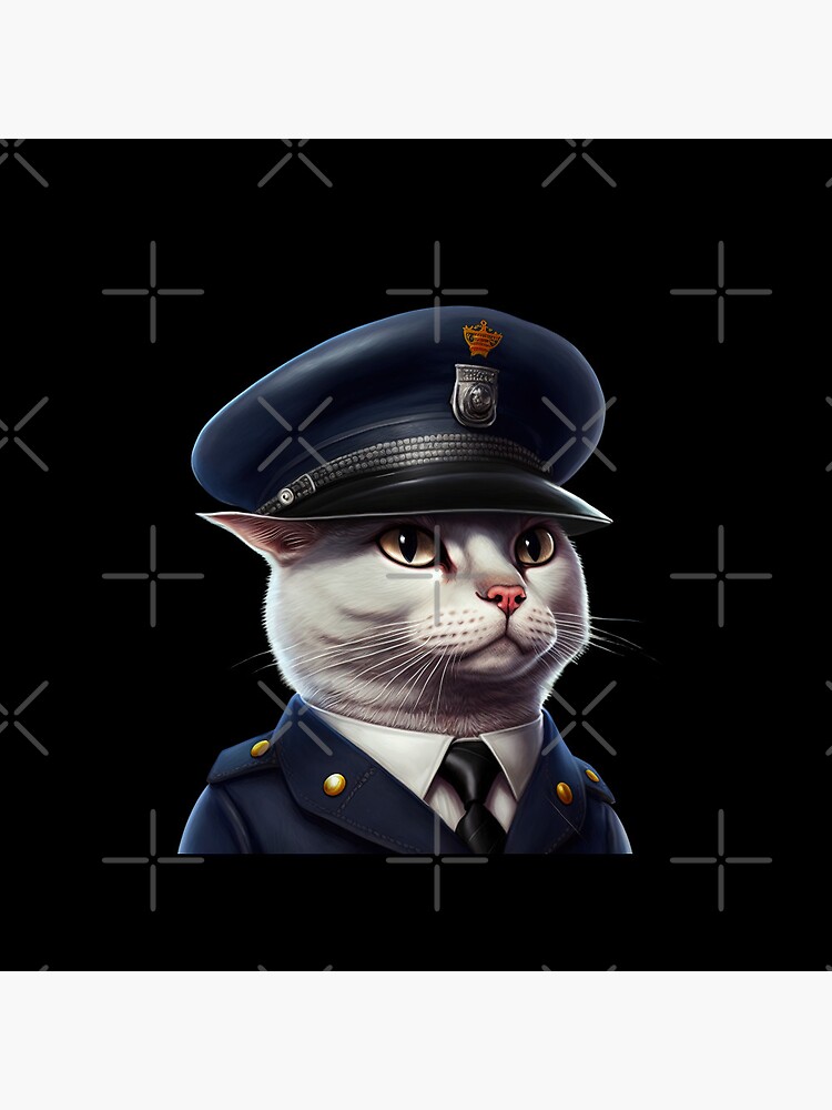 Police cat in uniform Sticker for Sale by AnimalArtPhotos