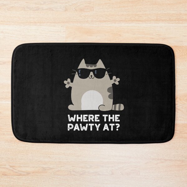 Item preview, Where The Paw-ty At Funny Party Cat Pun (Dark BG) designed and sold by punnybone.