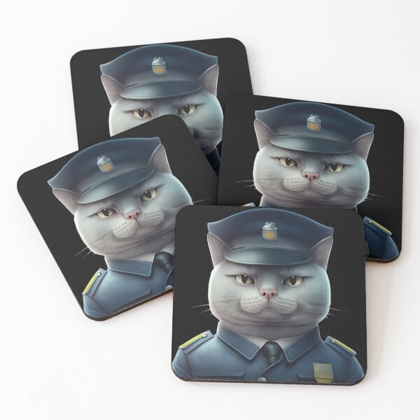 Item preview, Police cat designed and sold by AnimalArtPhotos.