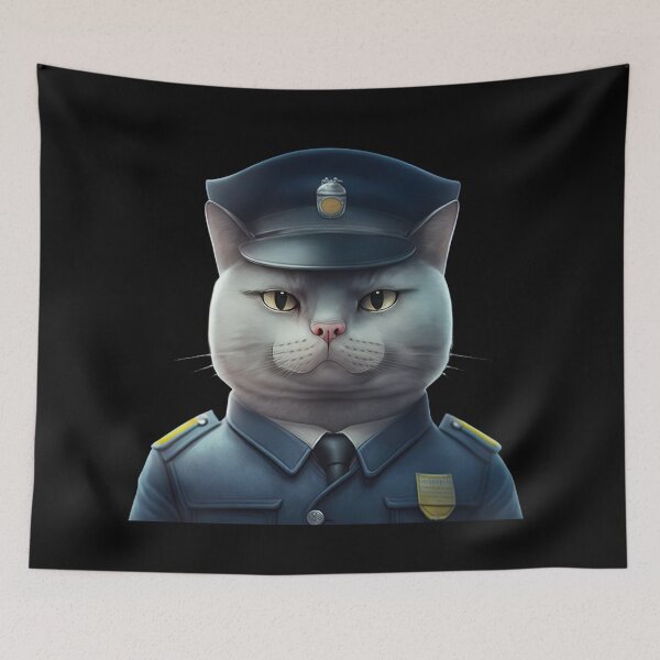 Item preview, Police cat designed and sold by AnimalArtPhotos.