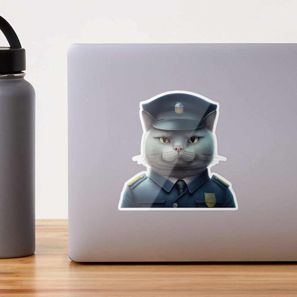 Cat police service Sticker for Sale by AnimalArtPhotos in 2023