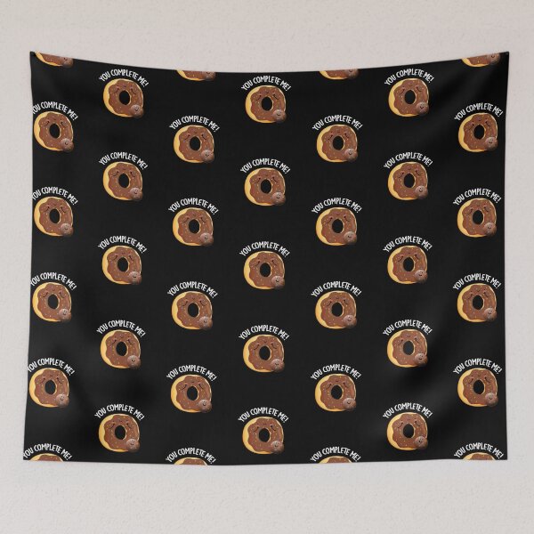 Item preview, You Complete Me Funny Food Donut Puns (Dark BG) designed and sold by punnybone.