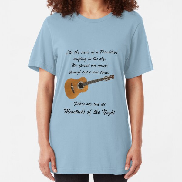 Minstels of the Night - Black Lettering Slim Fit T-Shirt
