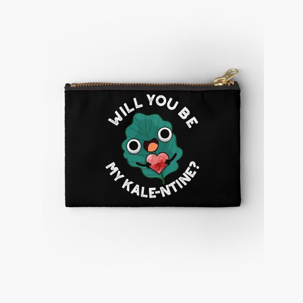 Item preview, Will You Be My Kale-entine Funny Valentine Puns (Dark BG) designed and sold by punnybone.