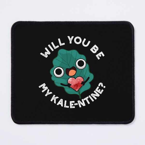 Item preview, Will You Be My Kale-entine Funny Valentine Puns (Dark BG) designed and sold by punnybone.