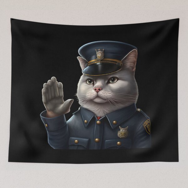 Item preview, Police officer cat designed and sold by AnimalArtPhotos.