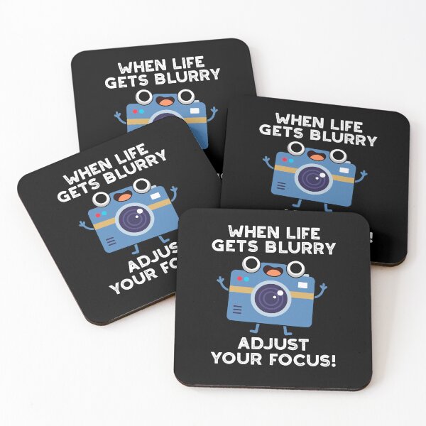 Item preview, When Life Gets Blurry Adjust Your Focus Funny Camera Puns (Dark BG) designed and sold by punnybone.