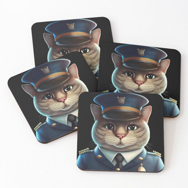 Item preview, Officer cat designed and sold by AnimalArtPhotos.