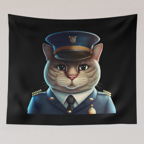 Item preview, Officer cat designed and sold by AnimalArtPhotos.