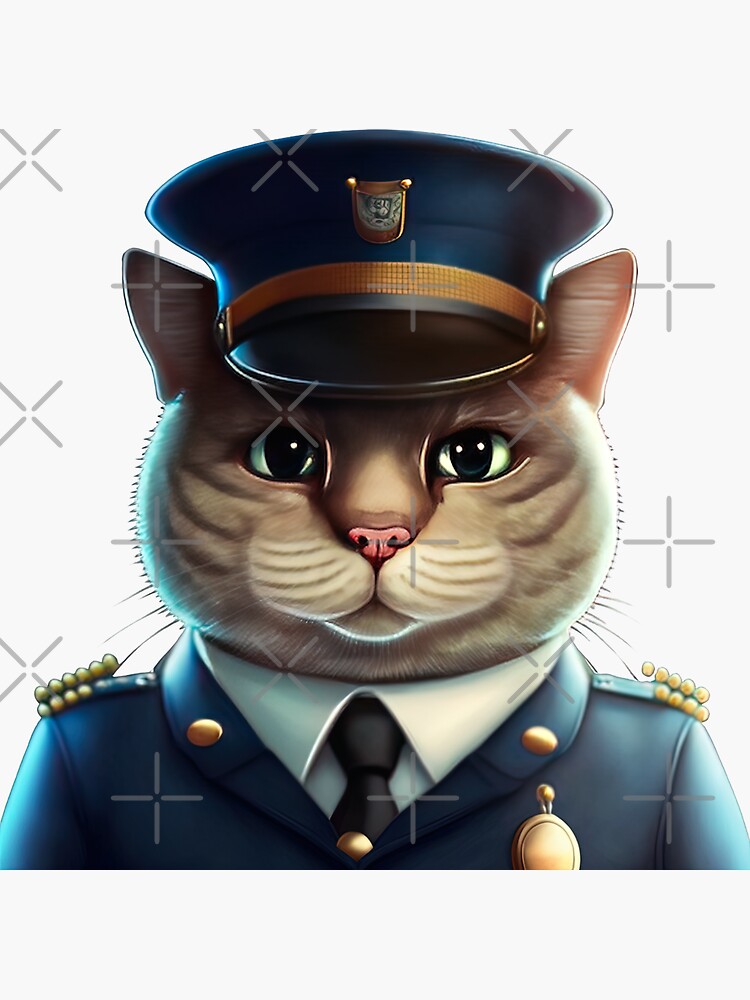 Cat police service Sticker for Sale by AnimalArtPhotos in 2023