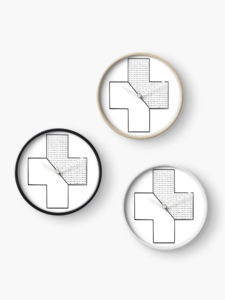 Thumbnail 3 of 4, Clock, Abstract Plus Sign Pattern Design designed and sold by freshWaterCo.