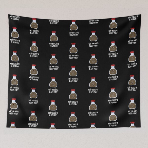 Item preview, Why You Gotta Be Soy Rude Funny Soy Sauce Puns (Dark BG) designed and sold by punnybone.