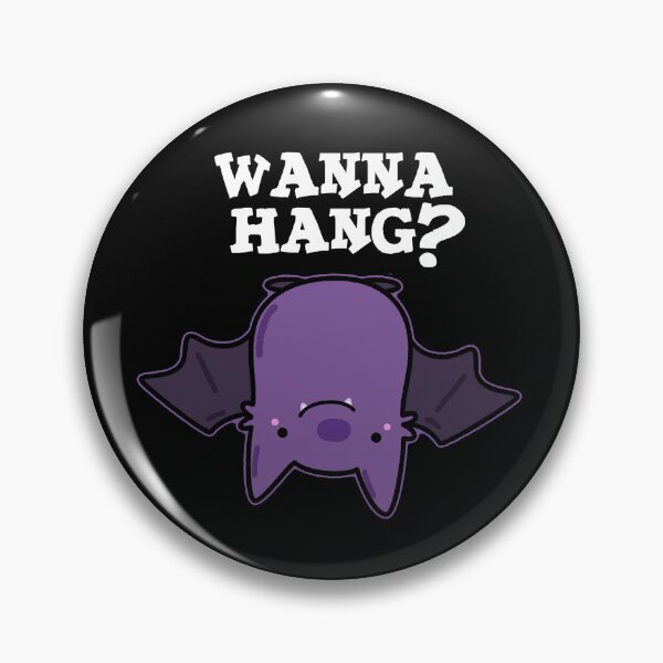 Item preview, Wanna Hang Funny Animal Bat Puns (Dark BG) designed and sold by punnybone.