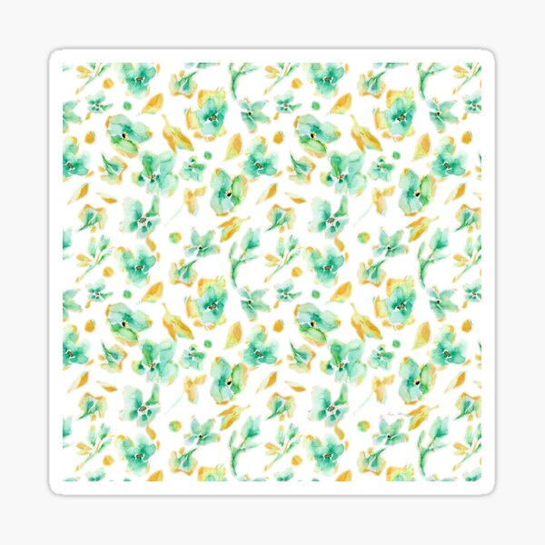 Green&Gold Soft Flowers Sticker