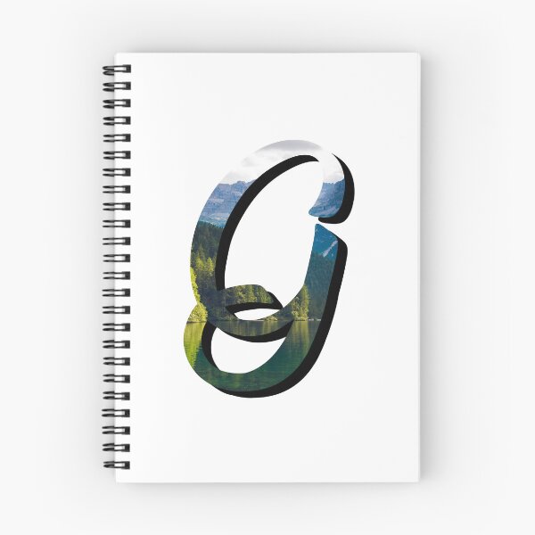 Item preview, Letter G Monogram Script Initial Forest Mountain Lake Variant designed and sold by quirkycounselor.
