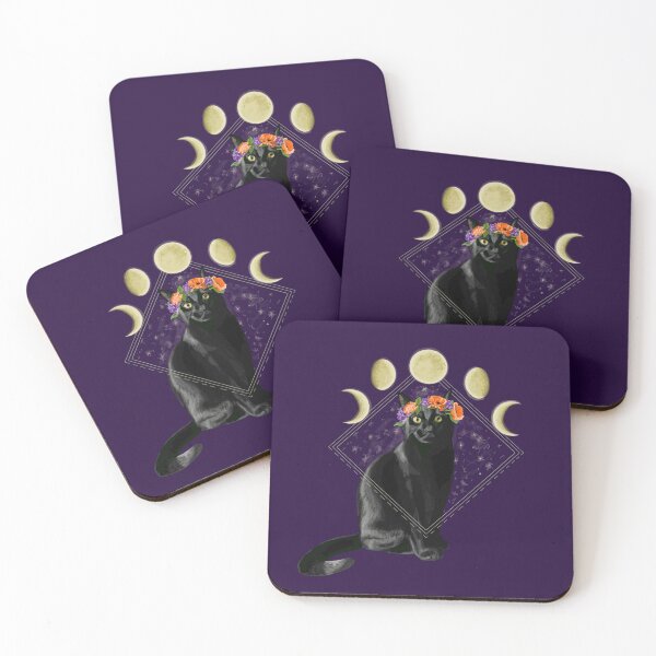 Item preview, Black Moon Cat designed and sold by DrawBotanical.