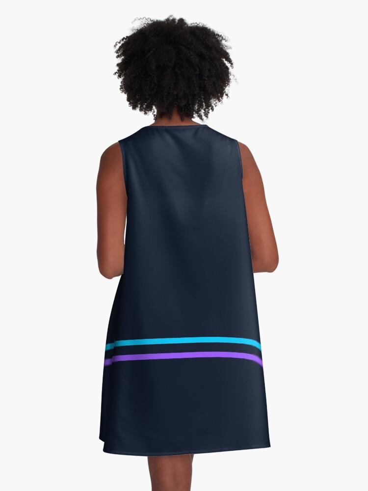 Thumbnail 3 of 4, A-Line Dress, navy blue 1 designed and sold by hamtz.