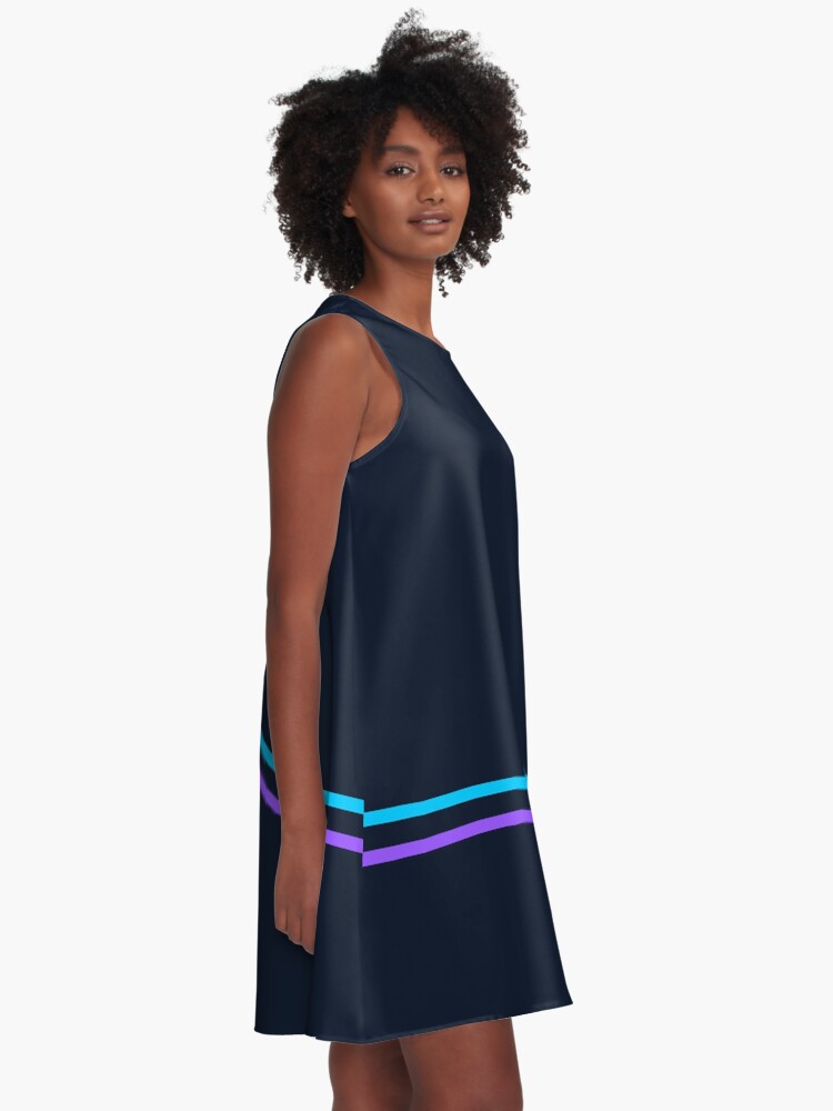 Thumbnail 2 of 4, A-Line Dress, navy blue 1 designed and sold by hamtz.