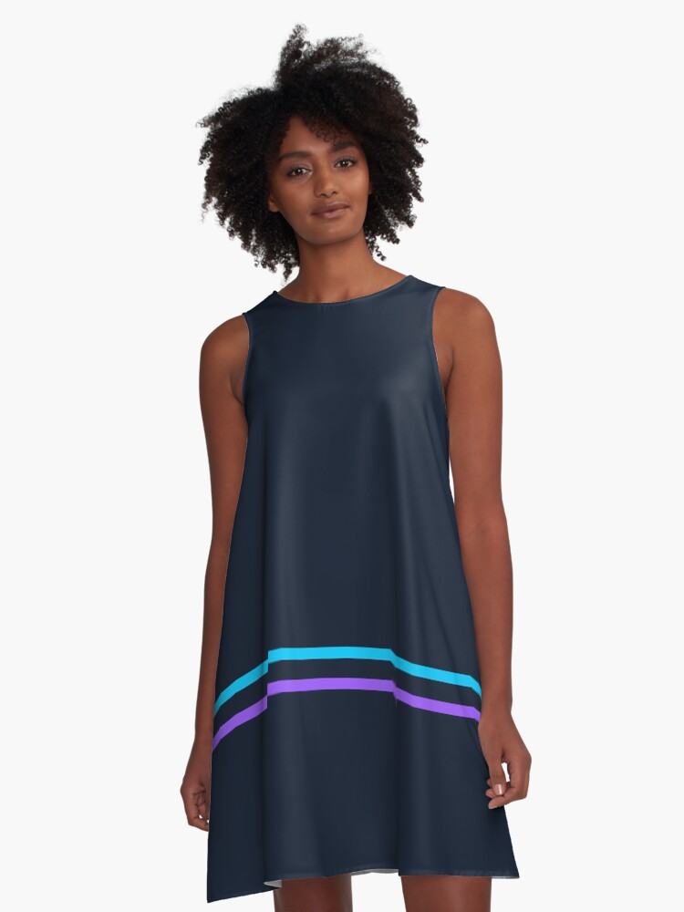 Thumbnail 1 of 4, A-Line Dress, navy blue 1 designed and sold by hamtz.