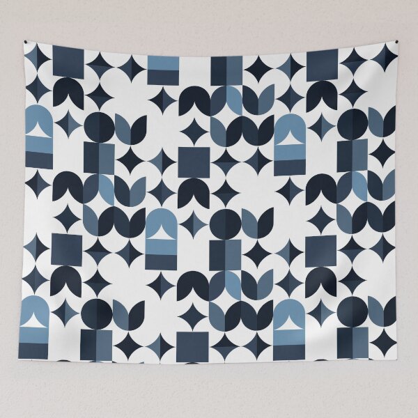 Item preview, Serene Blue Flat Pattern - Abstract Geometric Design designed and sold by Neitherworld-BJ.