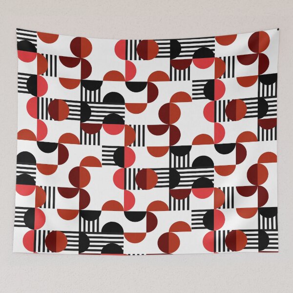 Item preview, Red and Black Circle Pattern - Abstract Minimalist Design designed and sold by Neitherworld-BJ.