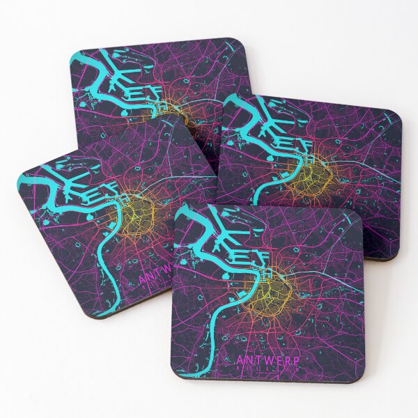 Item preview, Antwerp City Map of Belgium - Neon designed and sold by deMAP.