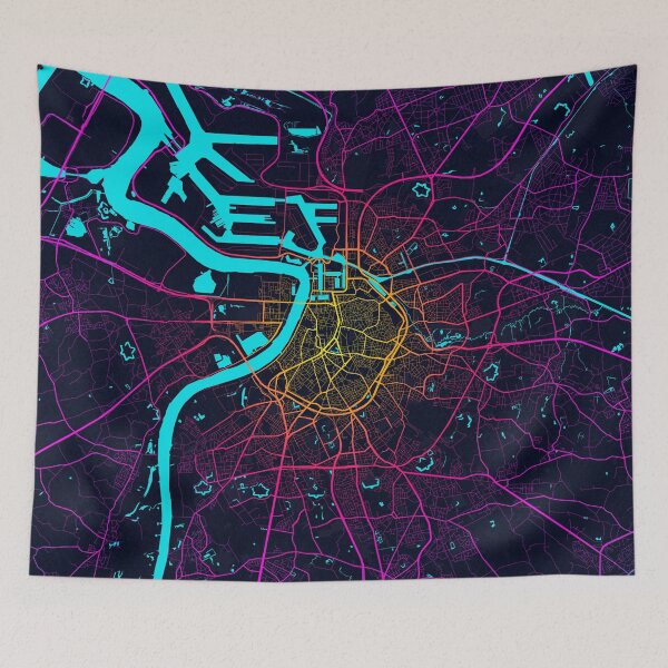 Item preview, Antwerp City Map of Belgium - Neon designed and sold by deMAP.