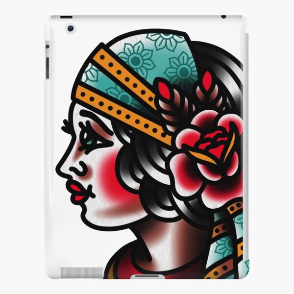 Traditionelles Krampus Tattoo Stuck Ipad Hulle Skin Von Radquoteshirts Redbubble