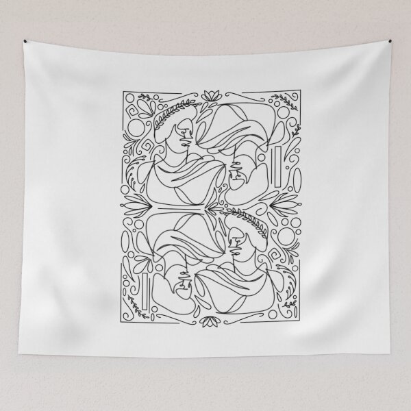 Item preview, Ancient Greek Roman Statue Bust Line Art designed and sold by radiantdark.