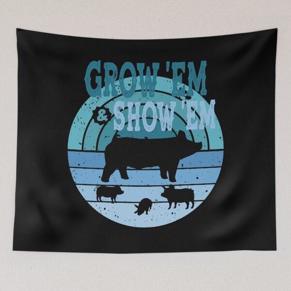 Item preview, Stock Show Pigs - Grow Em And Show Em - Market Pigs - Shades Of Blue designed and sold by handsoftime2020.