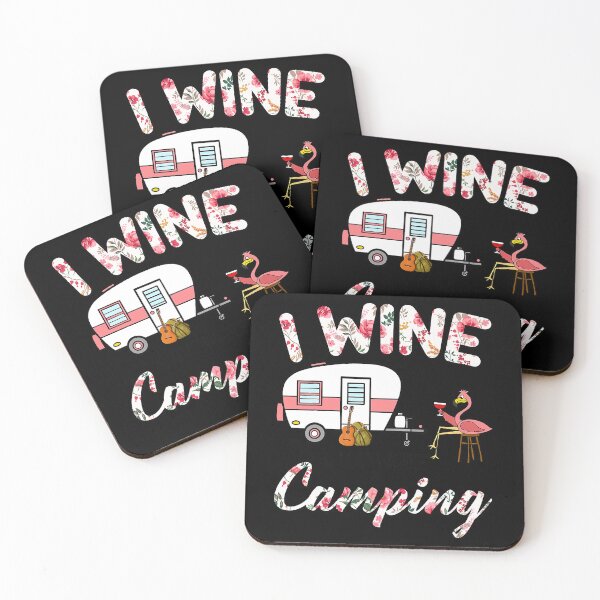 Item preview, I wine a lot while camping flamingo drinking wine shirt1 designed and sold by TiniClothing555.