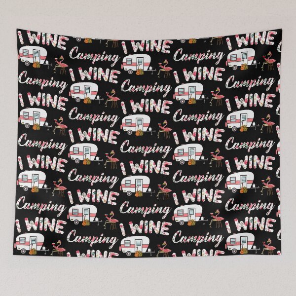 Item preview, I wine a lot while camping flamingo drinking wine shirt1 designed and sold by TiniClothing555.