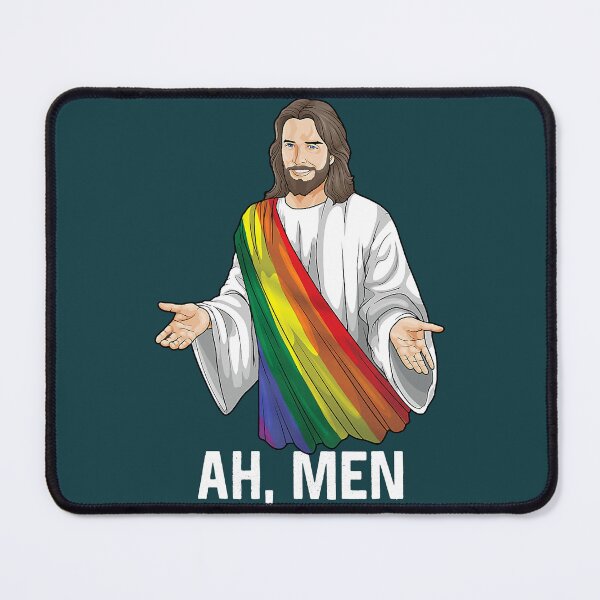 Item preview, Ah Men Rainbow Gay Jesus Christian LGBT Pride Flag designed and sold by TiniClothing555.