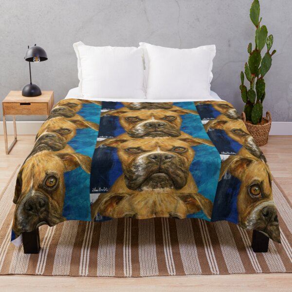Item preview, A painting of a brown Boxer looking straight at you designed and sold by ibadishi.