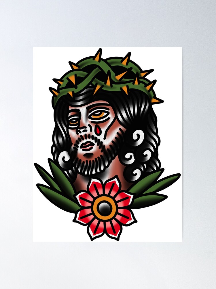 Head of Jesus Wearing Crown of Thorns · Creative Fabrica