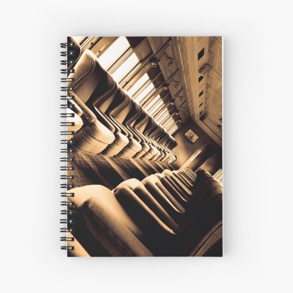 Sepia Photograph Vintage Steam Train Interior Photograph Spiral Notebook