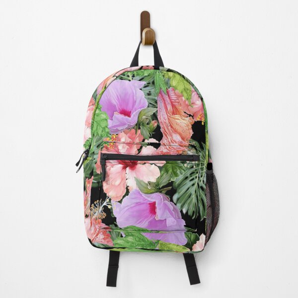 Item preview, Tropical Hibiscus Flowers Black v5 designed and sold by Lalita-Designs.