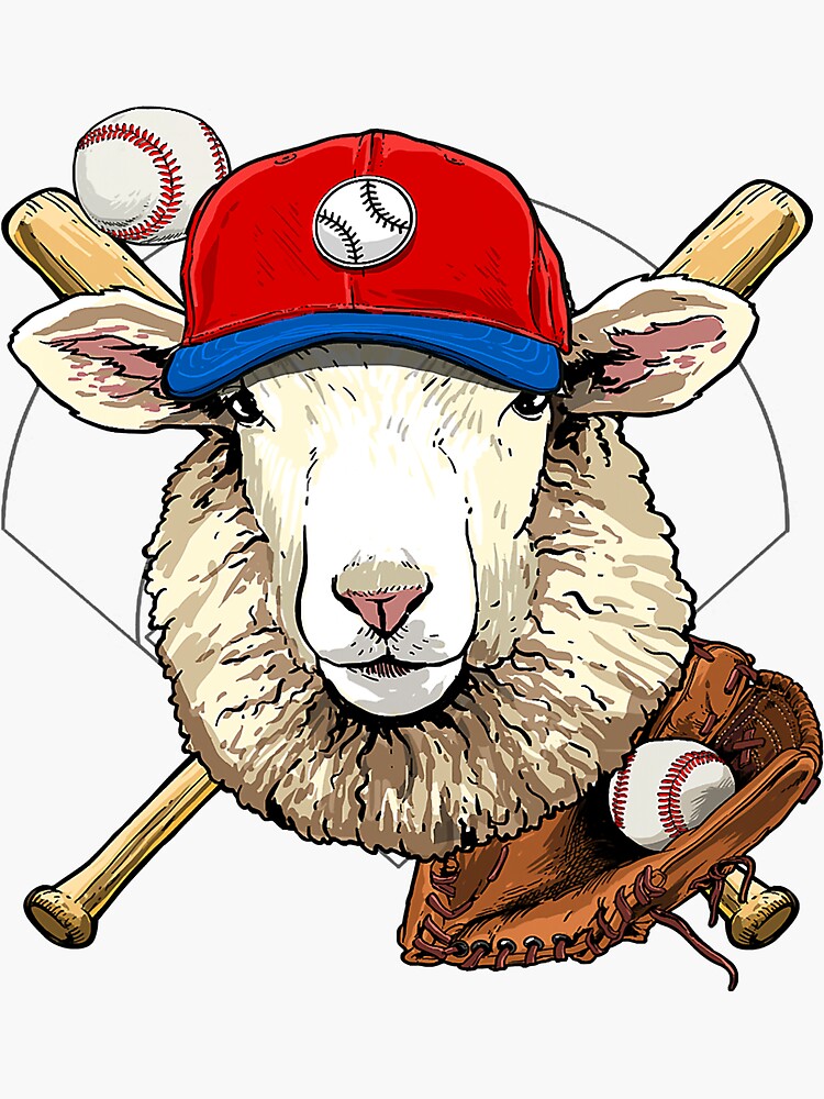 "Sheep Baseball Sheep Lovers Baseball Player 106" Sticker for Sale by
