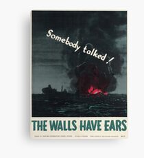 Vintage poster - Loose lips Canvas Print