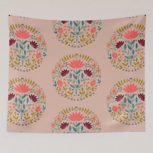 Item preview, Colorful Folksy Flower Pattern designed and sold by CavaCreates.