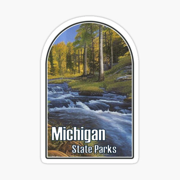 "Michigan State Parks Illustration" Sticker for Sale by dzzt Redbubble